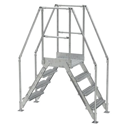 Vestil Cross-Over Ladder, Aluminum  4 Step 36 Wide 14 Top Step COL-AL-4-36-14